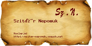 Szitár Nepomuk névjegykártya